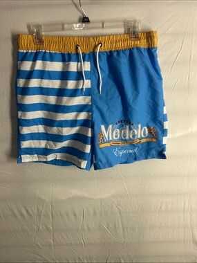 Modelo Blue, White & Yellow Men’s Swim Trunks